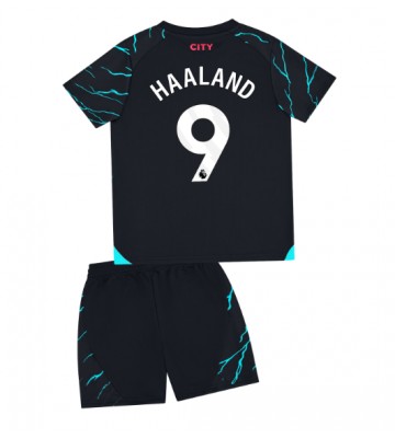 Manchester City Erling Haaland #9 Replica Third Stadium Kit for Kids 2023-24 Short Sleeve (+ pants)